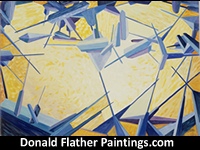 Original Abstract oil painting by renown Canadian Artist, Donald Flather
